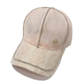 Hat Women Thin Breathable Rhinestones Sun Visor Hat Fashion Lace Flowers Mesh Outdoor Baseball Cap