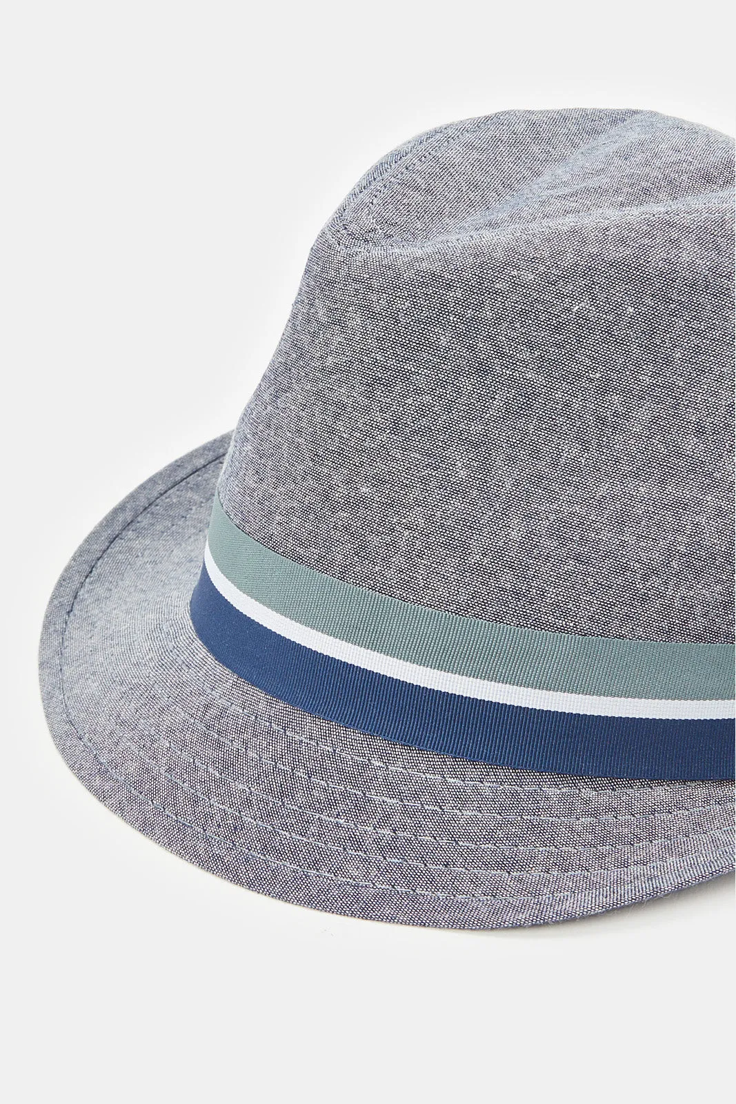 Men Grey Fedora Hats With Band