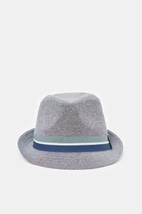 Men Grey Fedora Hats With Band