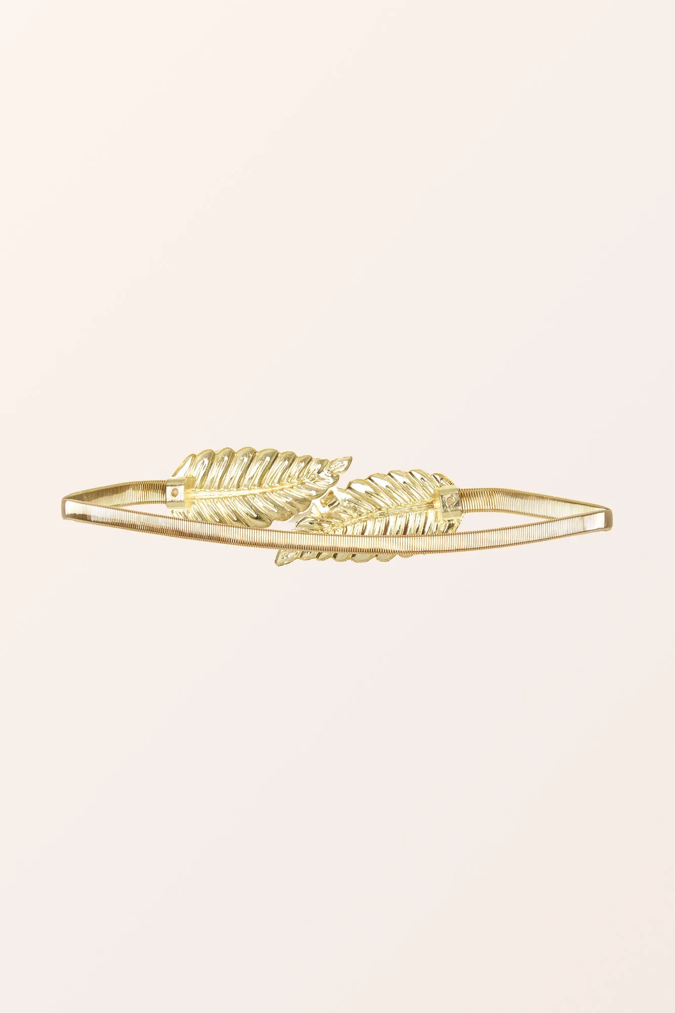 Metallic Chain Leaf Belt - Gold