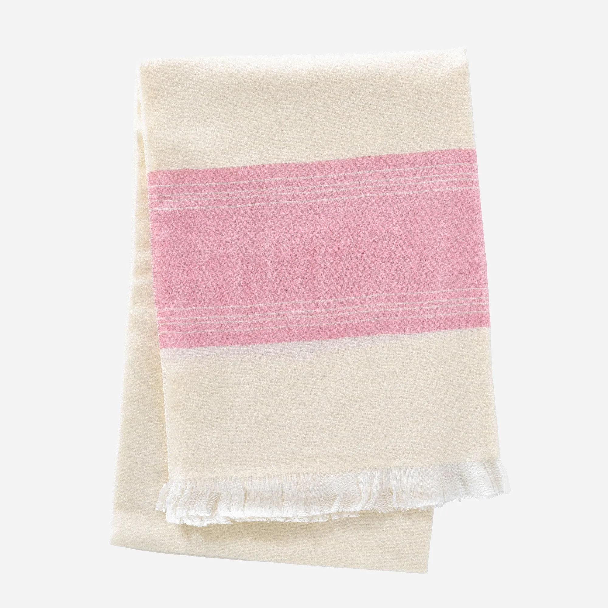 Mélange Border Scarf - Bone White