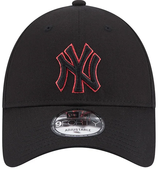 New Era Accessories Team Outline 9Forty NY Yankees Black Litmus Pink