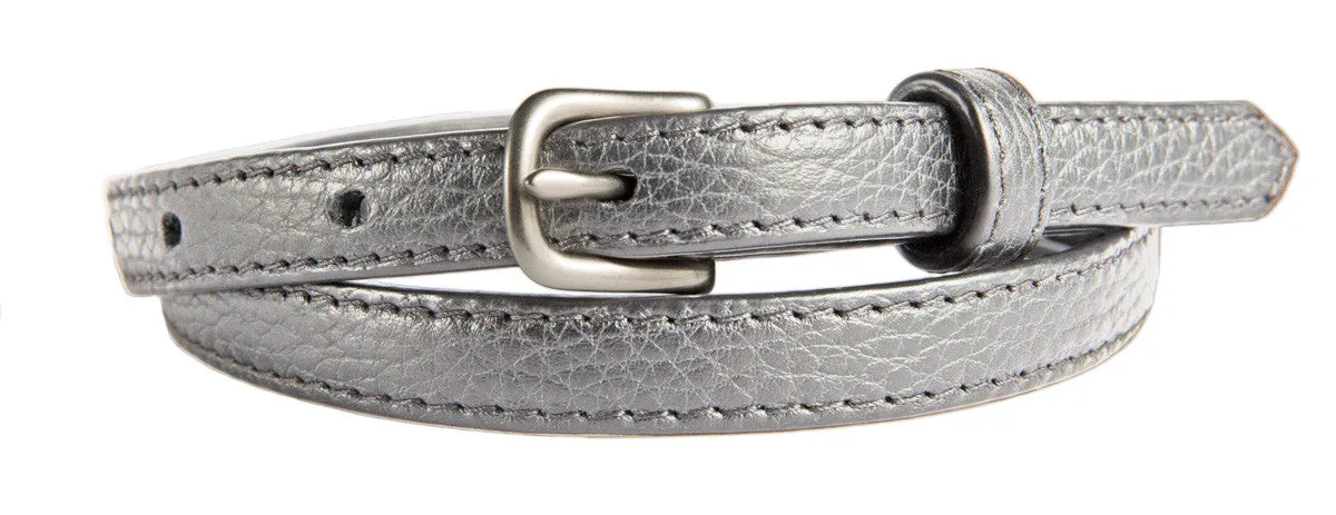 Noho Belt, (0.5") Brushed Silver Buckle