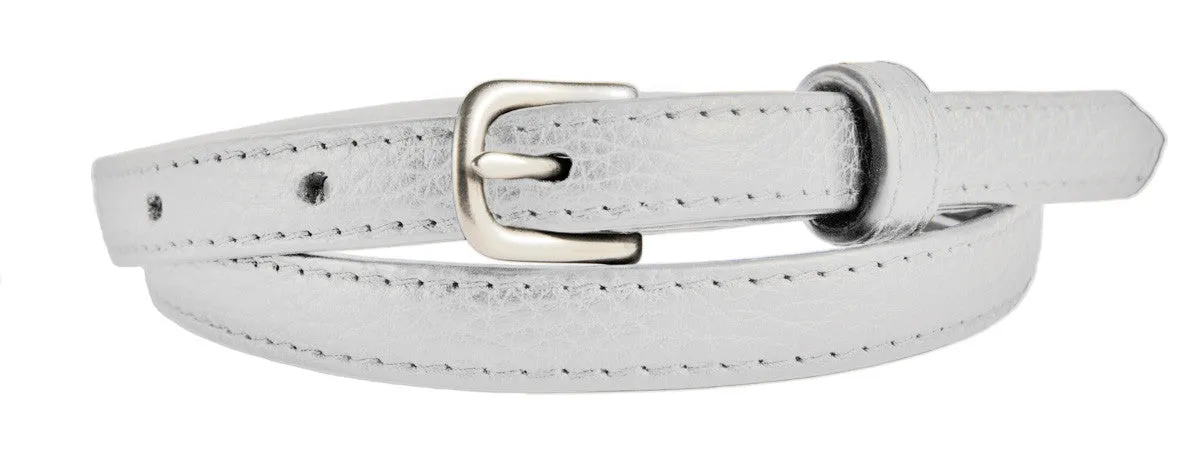 Noho Belt, (0.5") Brushed Silver Buckle