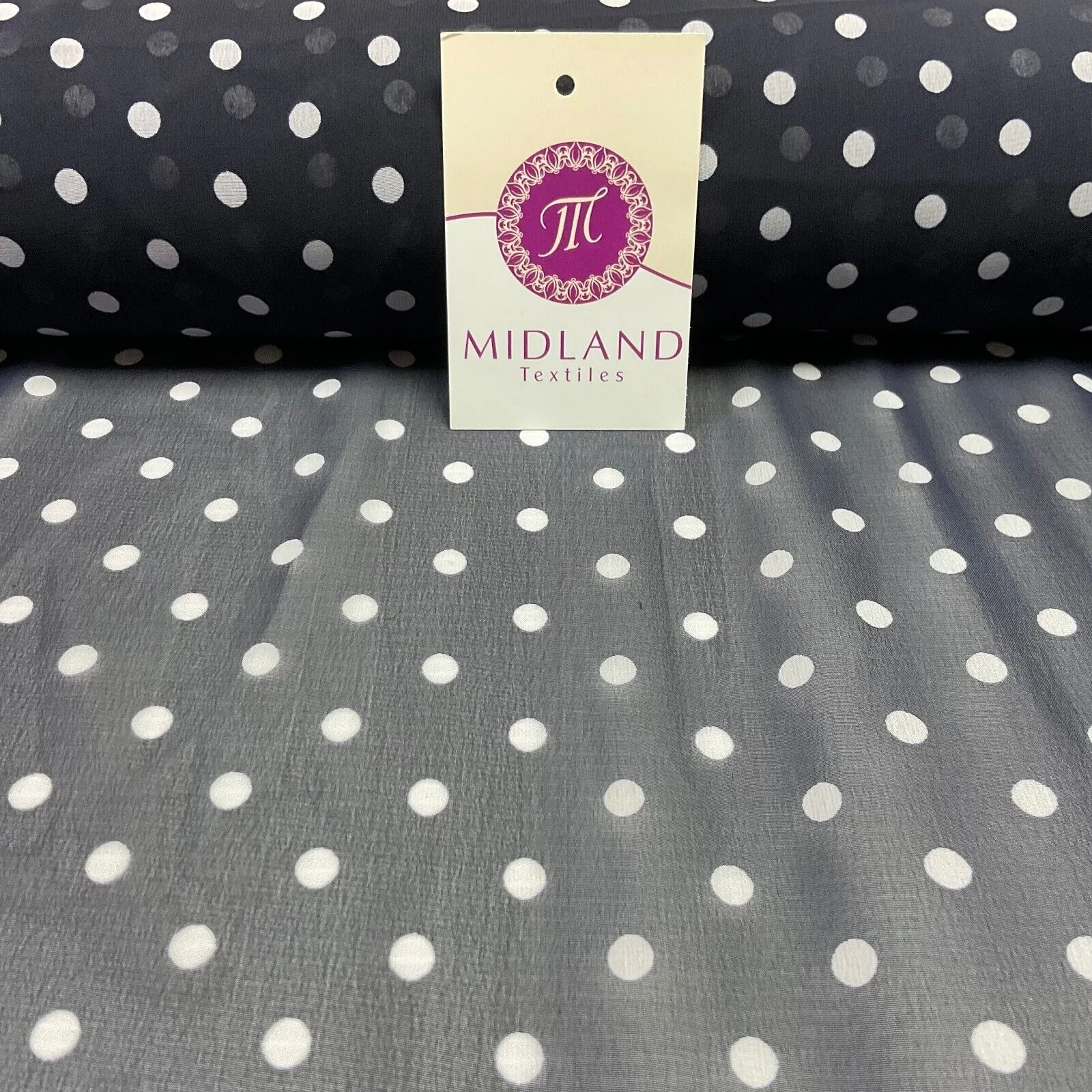 Polka Dot Spot Sheer, Flowy dress blouse chiffon fabric 58 inches wide M1748