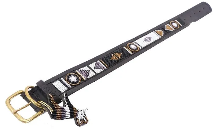 "Swahili" Leather Beaded Dog Collars