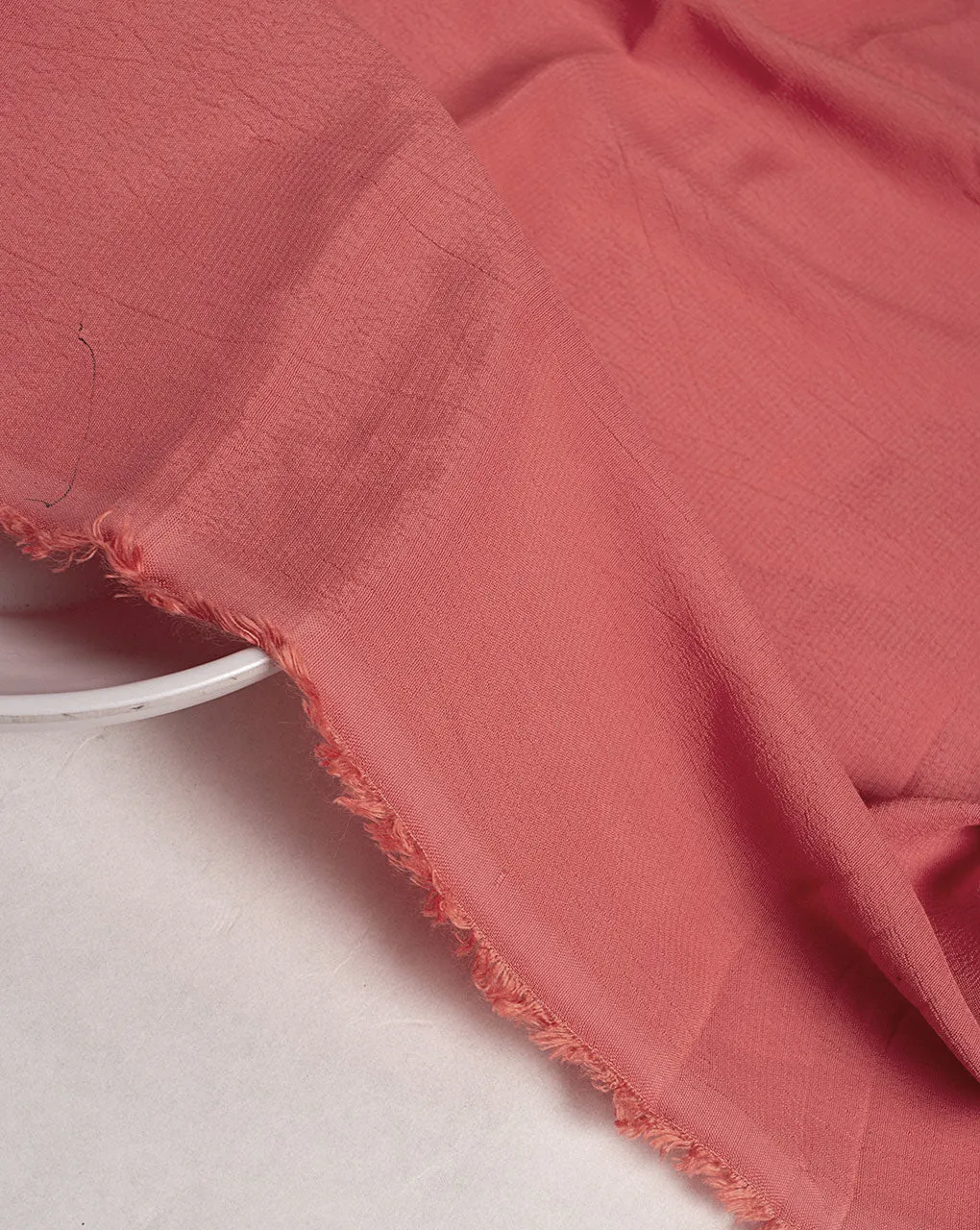 Salmon Plain Viscose Crepe Fabric