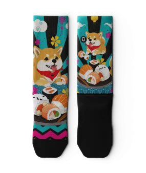 Shiba Roll Crew Socks