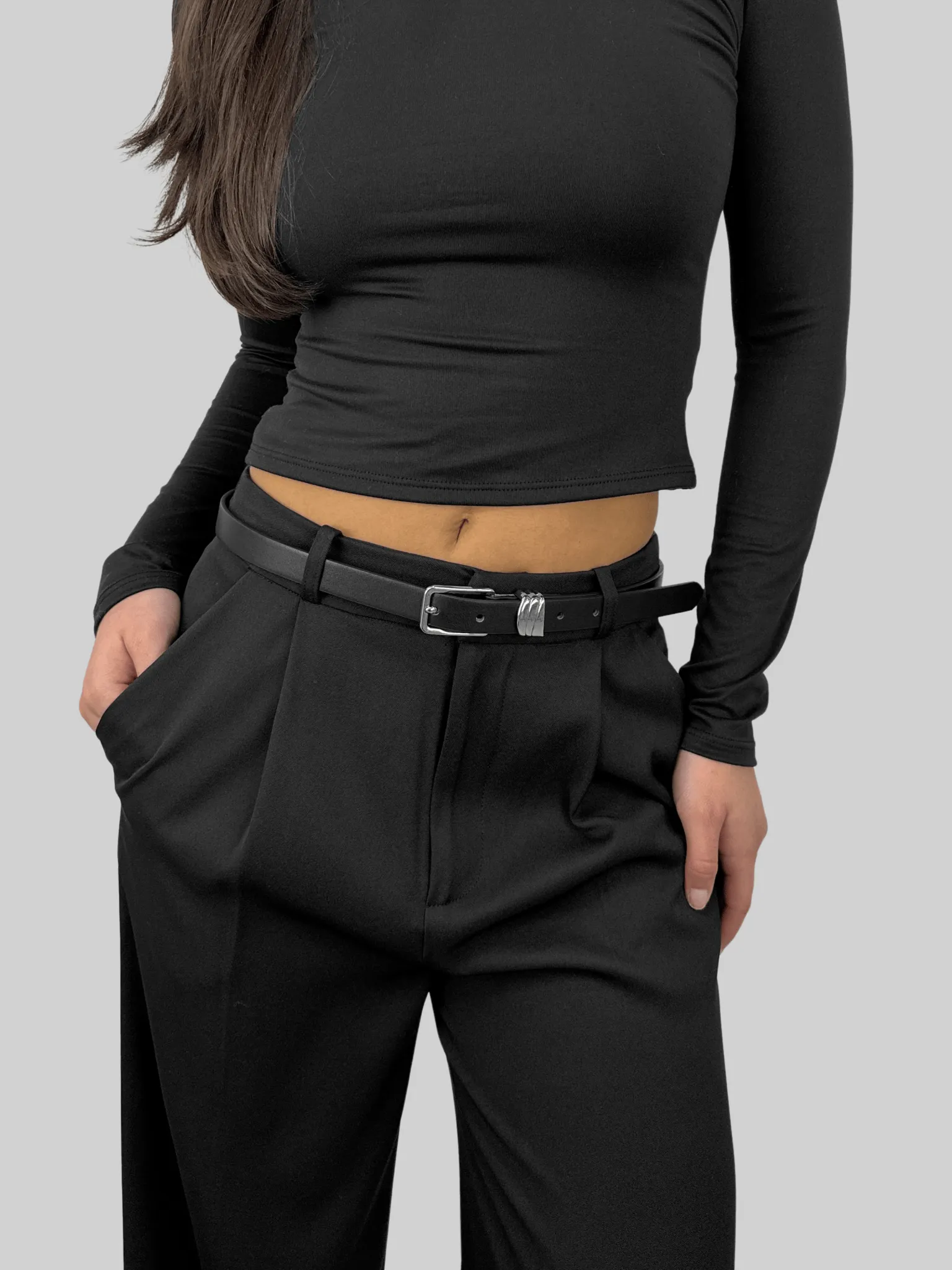 Thin Rectangle Buckle Belt