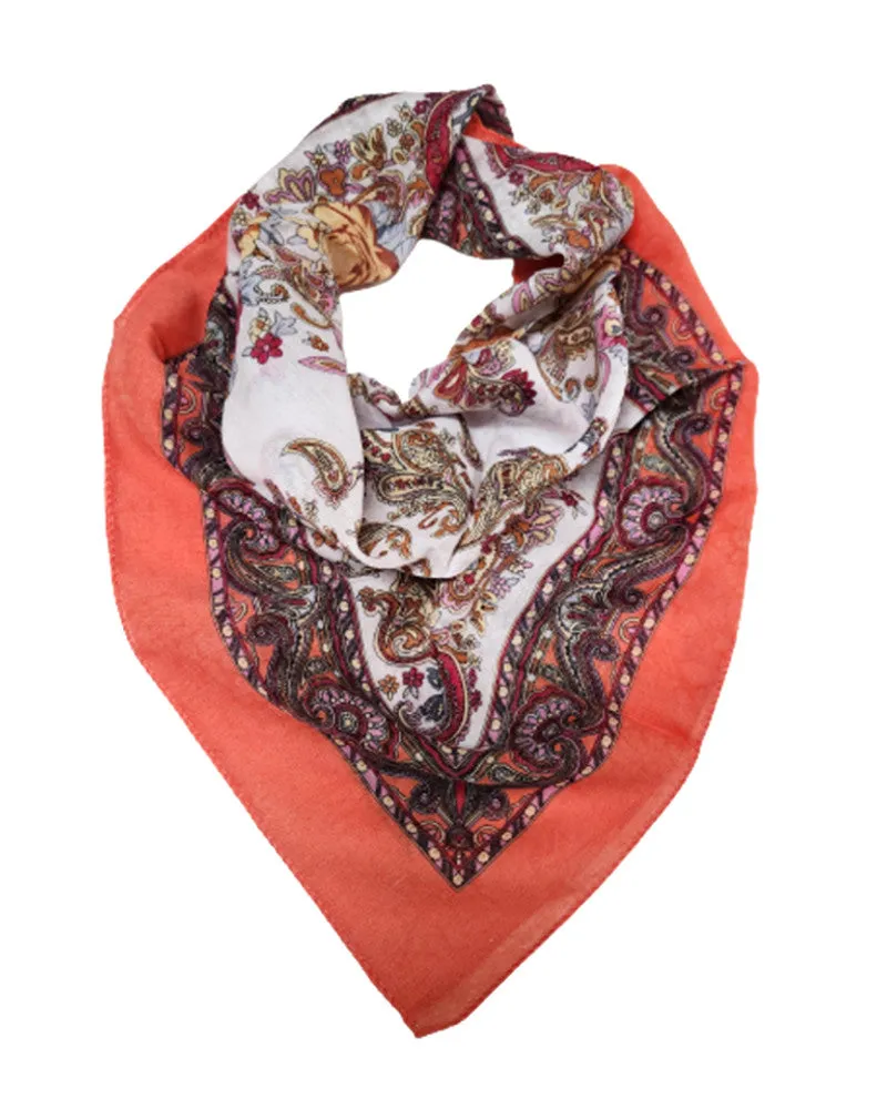 Traditional Polish Folk Head Scarf - Ukrainian Collection, Peach