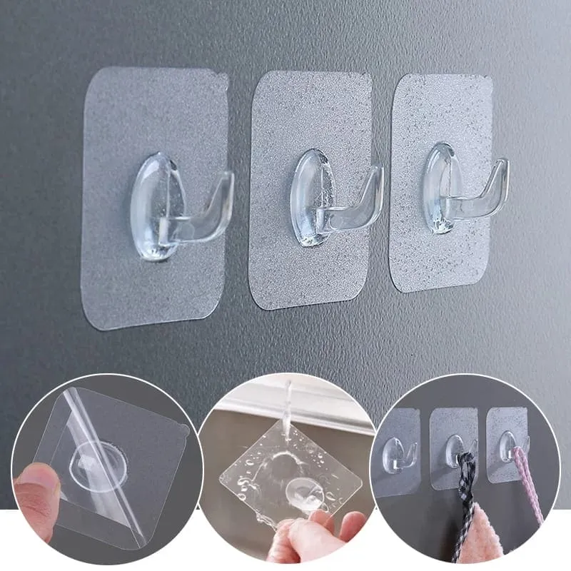 Transparent Wall Hanger, Punch-free Invisible Wall Hook, Strong Adhesive Seamless Wall Hooks