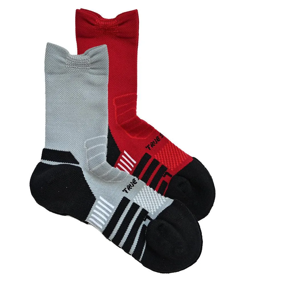 True Step Performance Athletic Socks for Kids  (Mid Calf -2 PACKS)