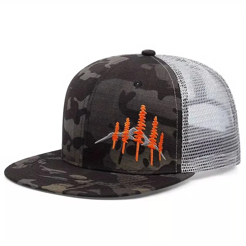 Wild Pines Black Camouflage Trucker Snapback Cap