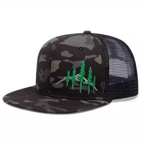 Wild Pines Black Camouflage Trucker Snapback Cap